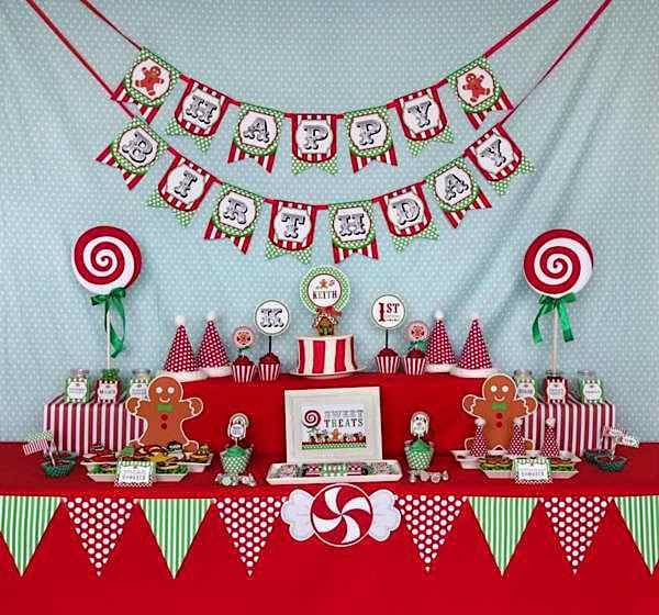 December Birthday Party Ideas
 candy christmas birthday party