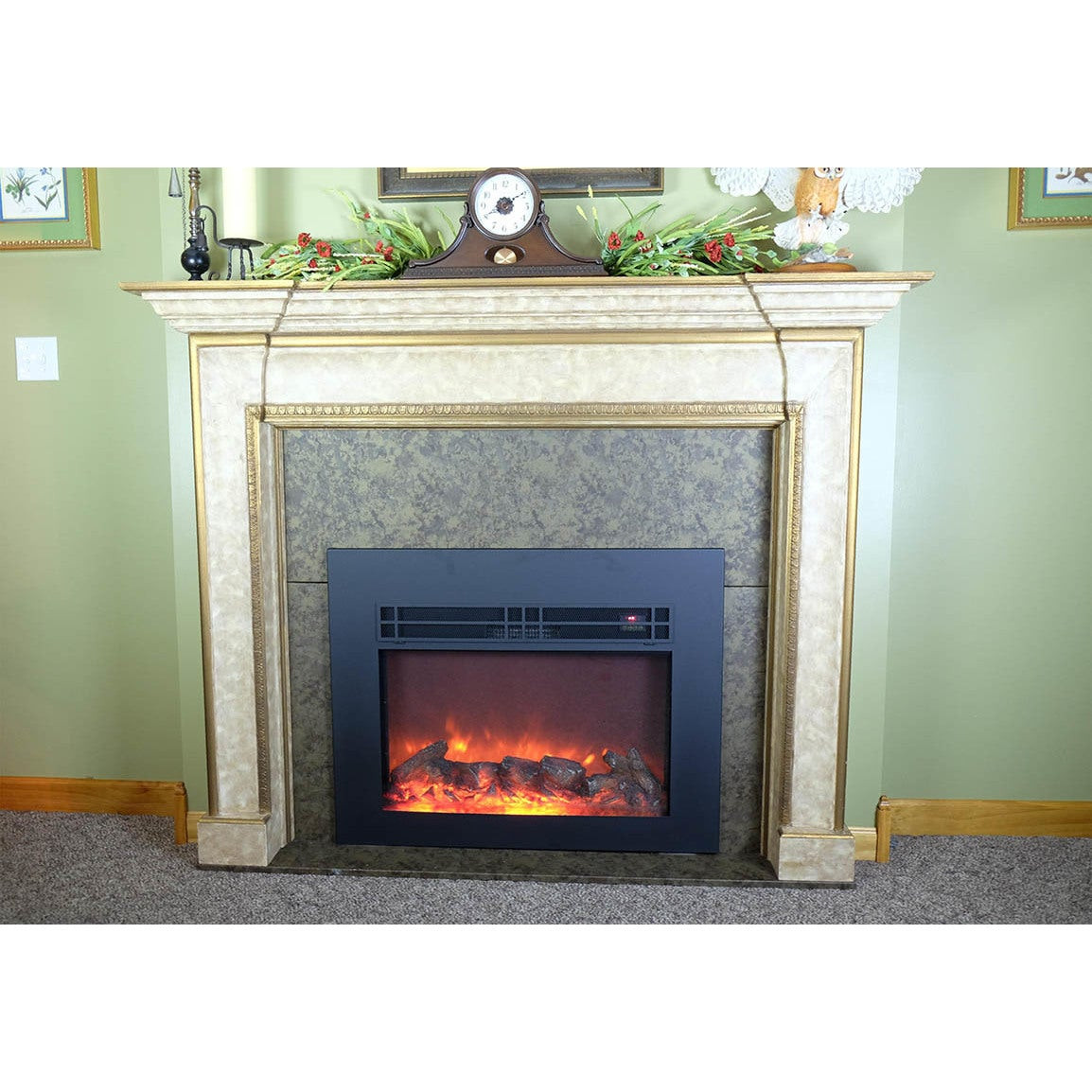 Decor Flame Electric Fireplace
 Y Decor True Flame electric fireplace insert 30" with