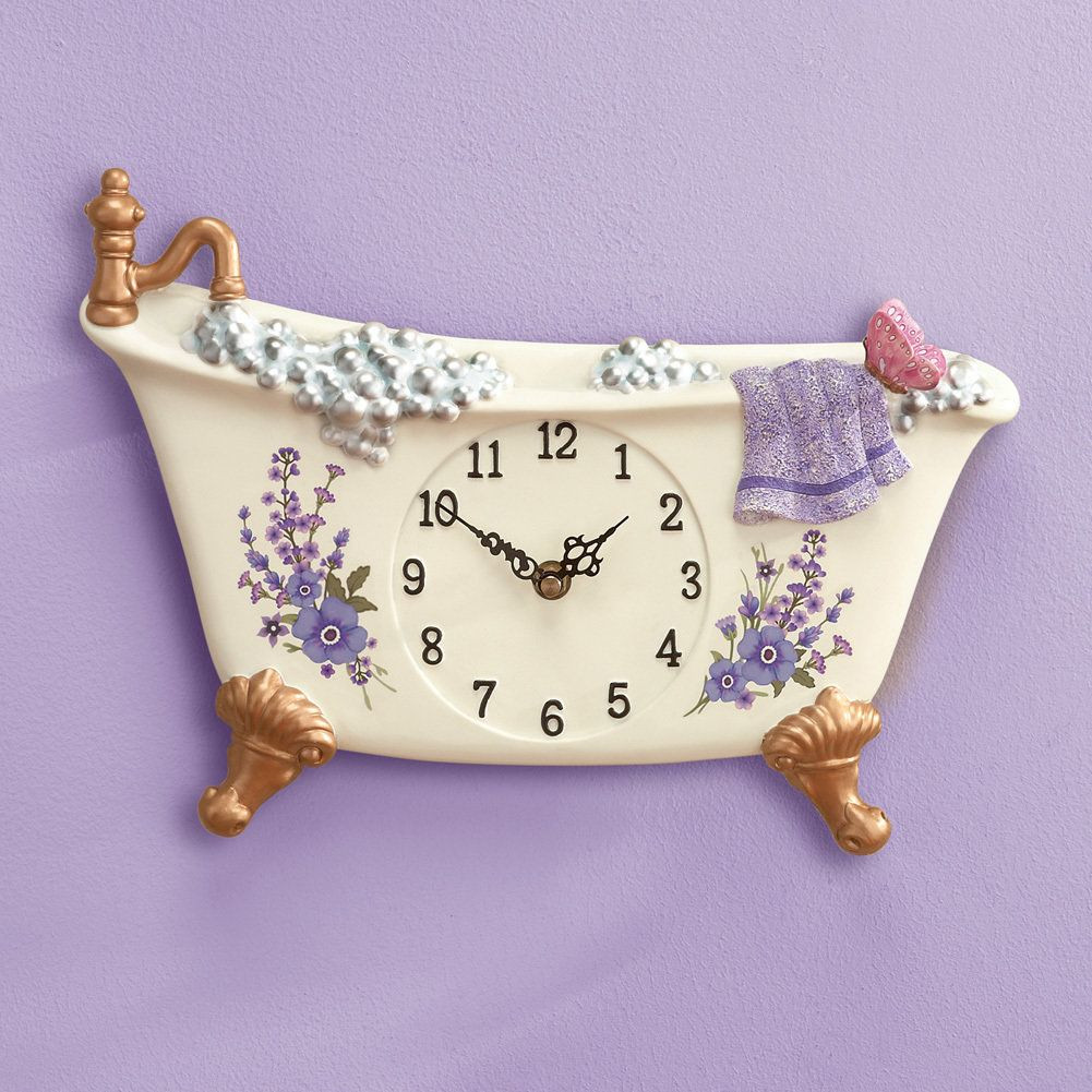 Decorative Bathroom Wall Clocks
 Lavender Bathtub Decorative Wall Clock