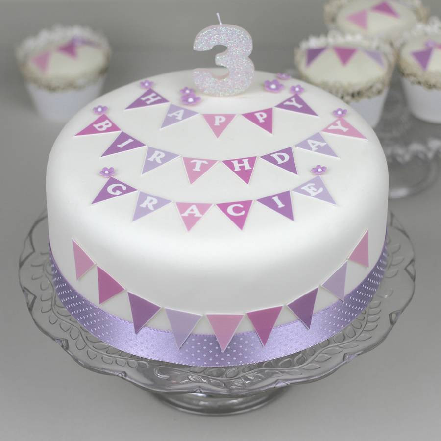 Decorative Birthday Cakes
 Birthday Cake Topper Decorating Kit With Bunting By