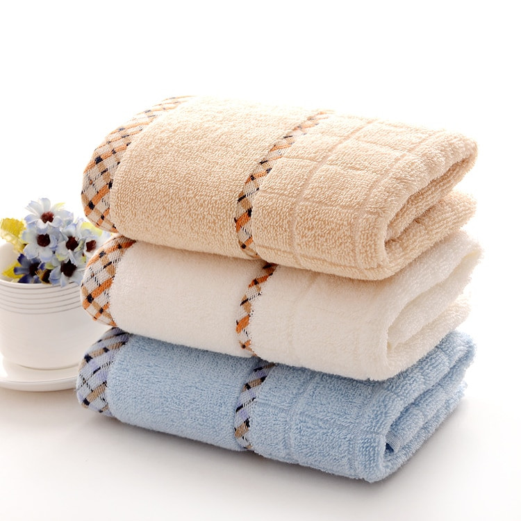 Decorative Hand Towels For Bathroom
 3PCS 35 75cm Solid Cotton Hand Towels Plaid Brand