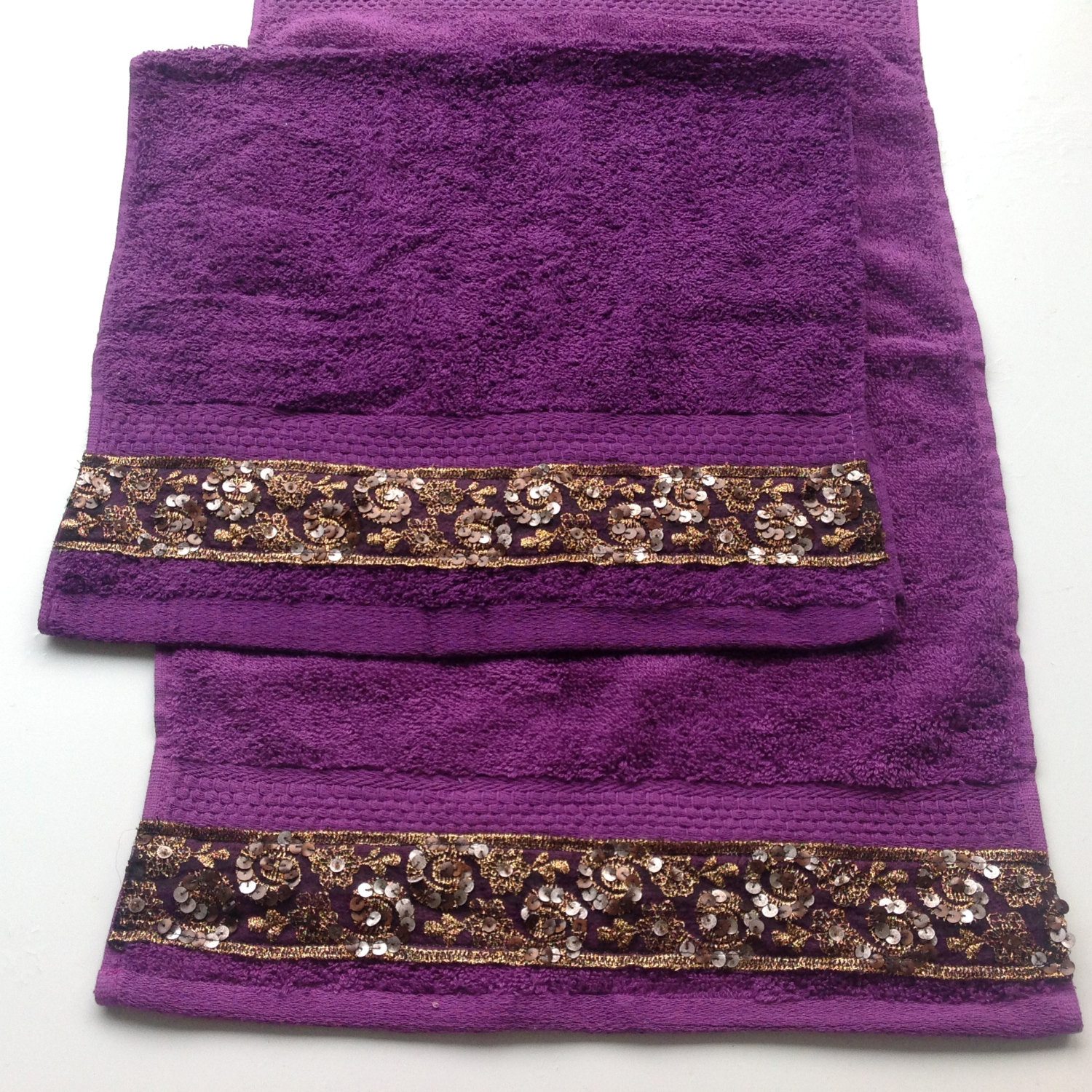 Decorative Hand Towels For Bathroom
 Purple Hand Towel set of 2 Decorative Bathroom decor Gift