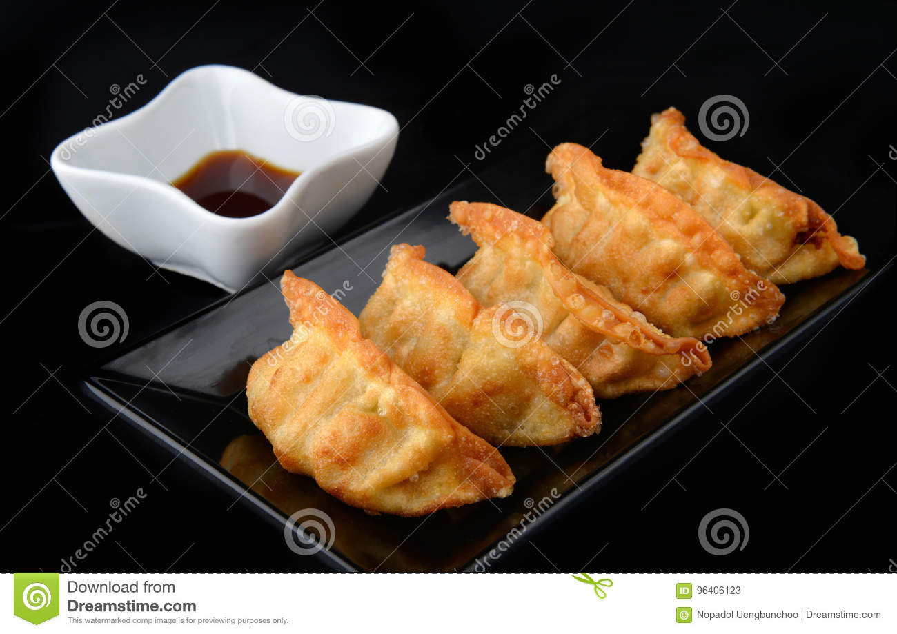 Deep Fried Dumplings
 Deep Fried Gyoza Crispy And Golden Colour Stock Image