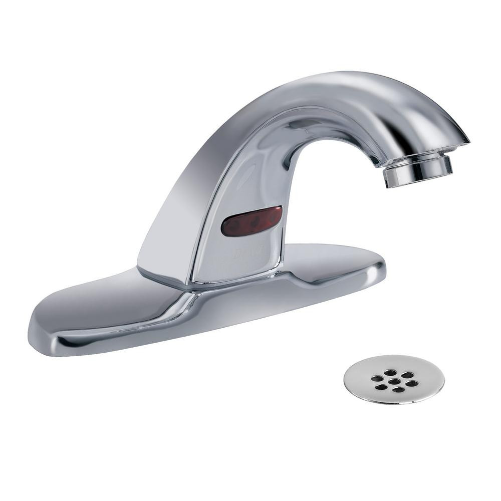 Delta Bathroom Sink Faucet
 Delta mercial Battery Powered Single Hole Touchless