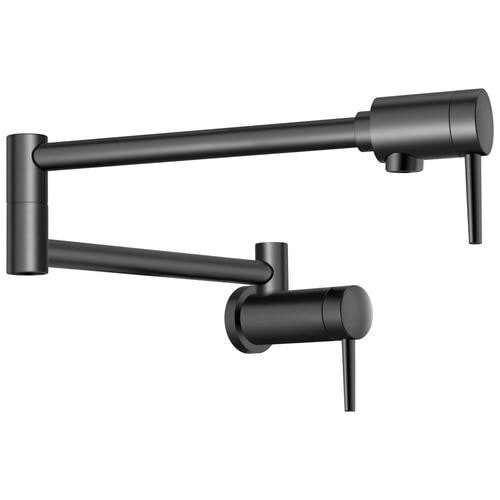 Delta Wall Mount Kitchen Faucets
 Delta Contemporary Matte Black 2 Handle Wall Mount Pot