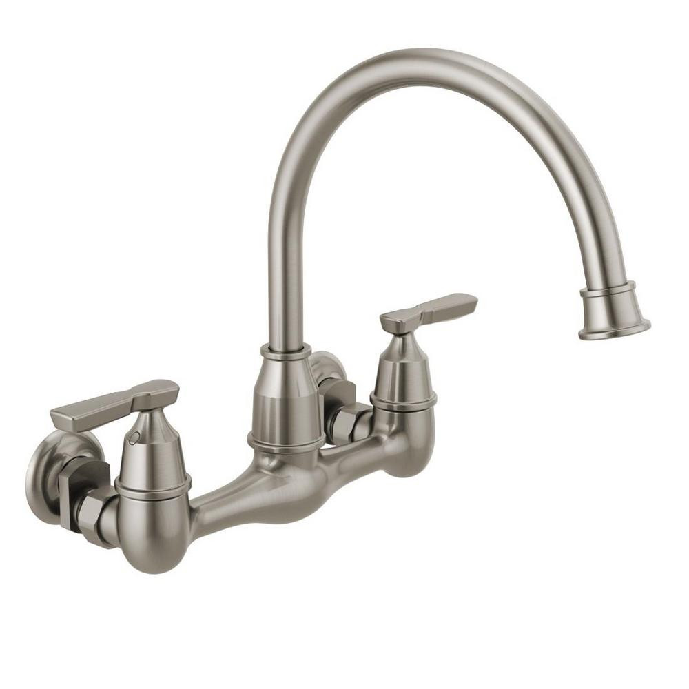 Delta Wall Mount Kitchen Faucets
 Delta Corin 2 Handle Wall Mount Kitchen Faucet in