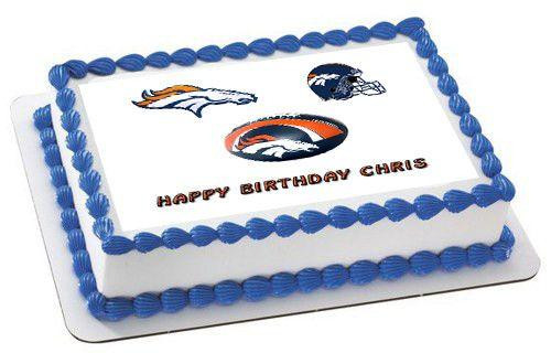 Denver Broncos Birthday Cake
 Denver Broncos Edible Birthday Cake OR Cupcake Topper