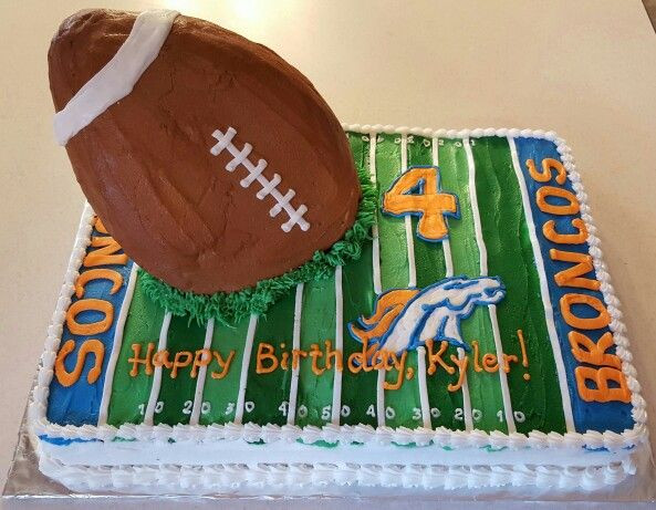 Denver Broncos Birthday Cake
 Football field Denver Broncos Cake