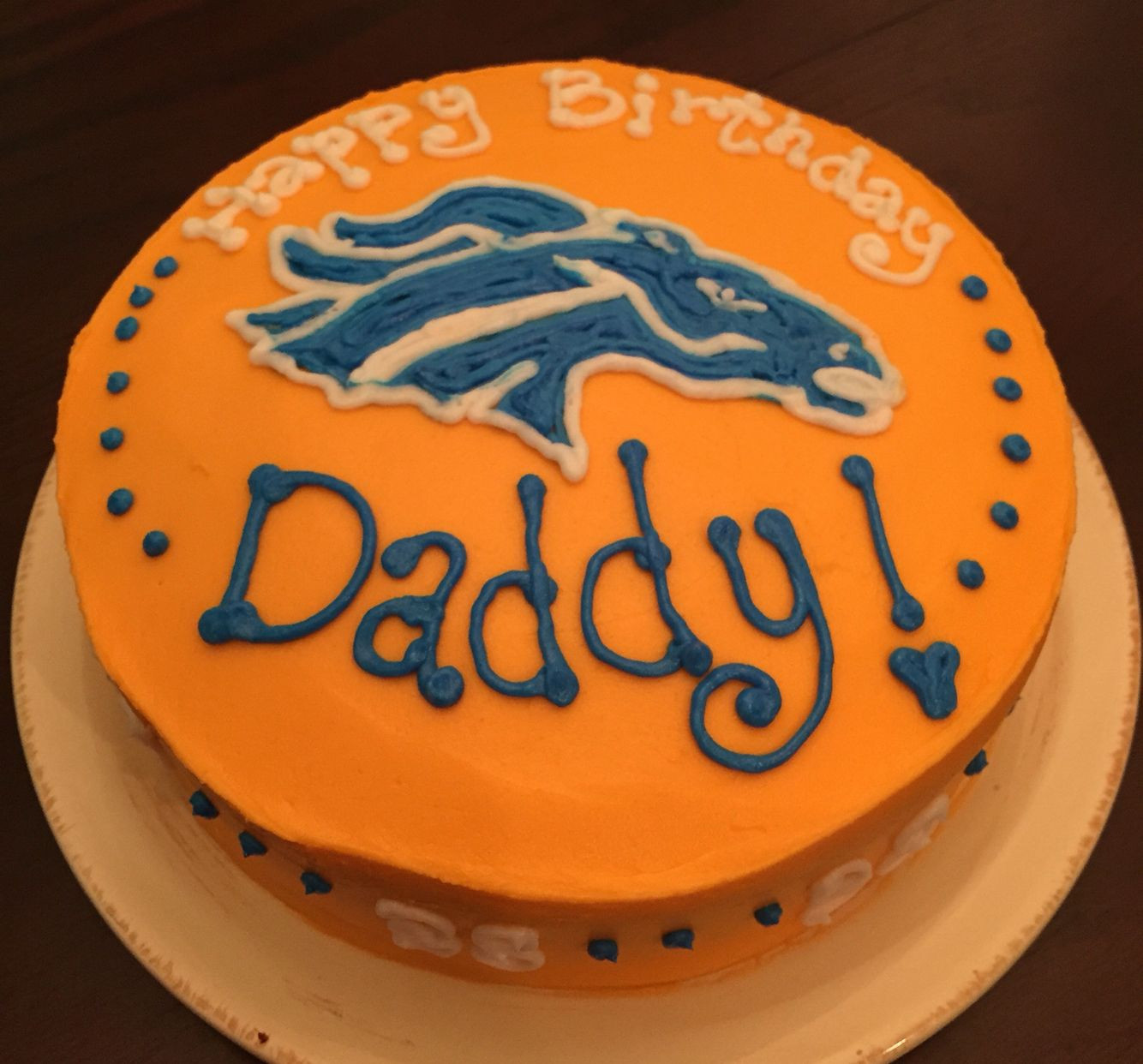 Denver Broncos Birthday Cake
 Denver Bronco birthday cake nikijoycakes buttercream