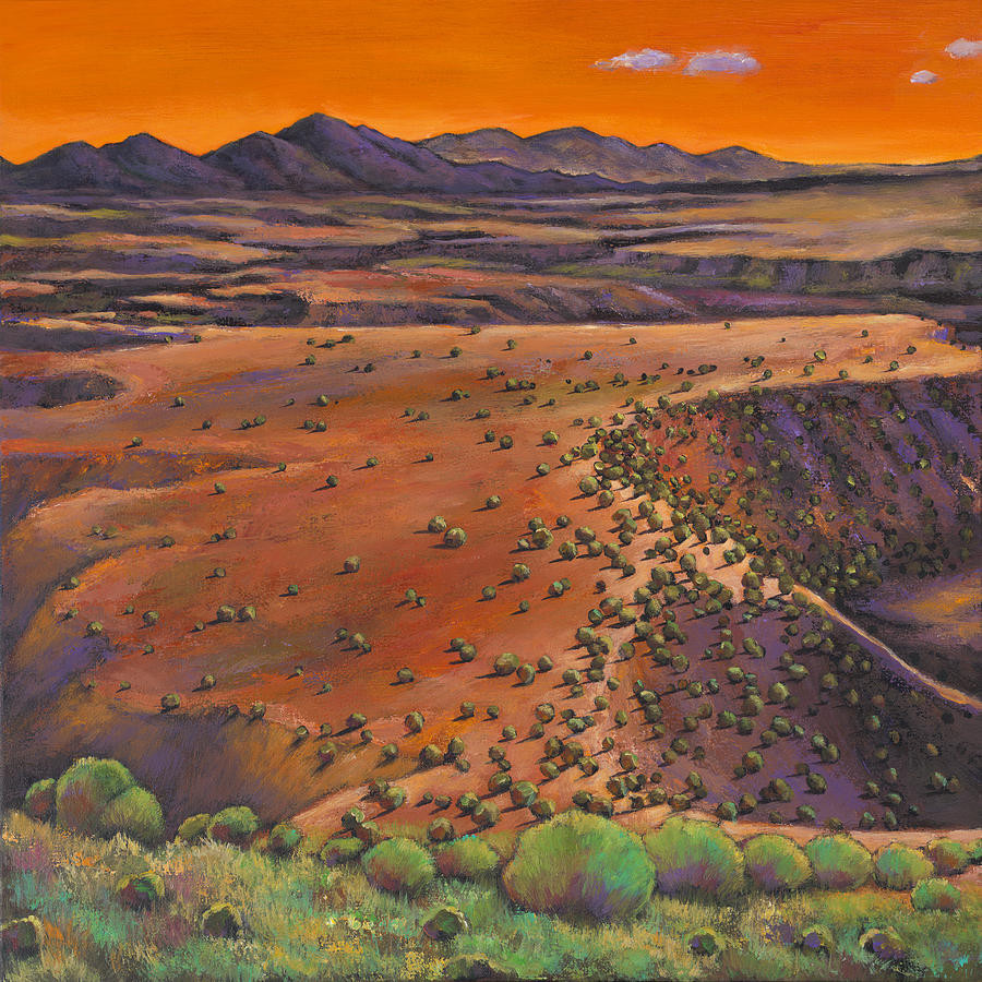 Desert Landscape Paintings
 High Desert Evening Painting by Johnathan Harris