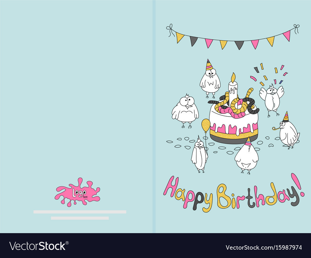 Design A Birthday Card
 Ready for print happy birthday card design with Vector Image