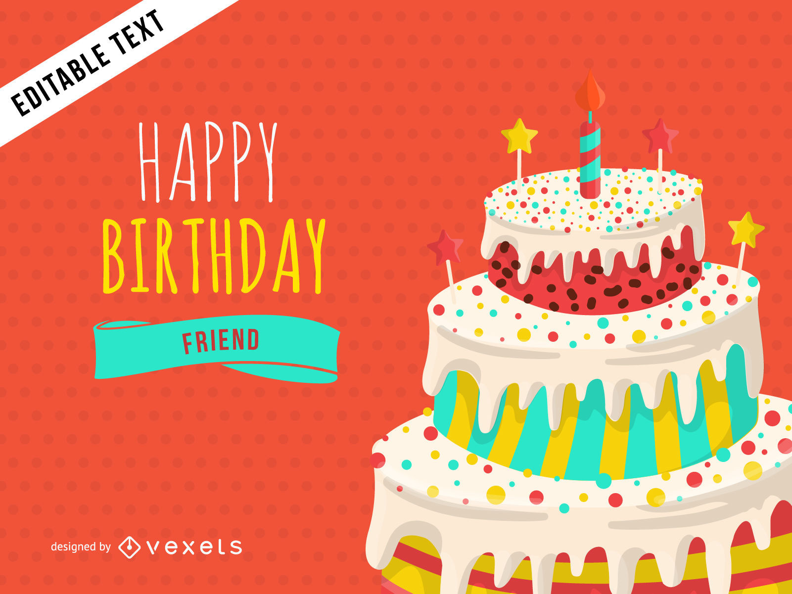 Design Birthday Cards
 Happy Birthday greeting card design Vector