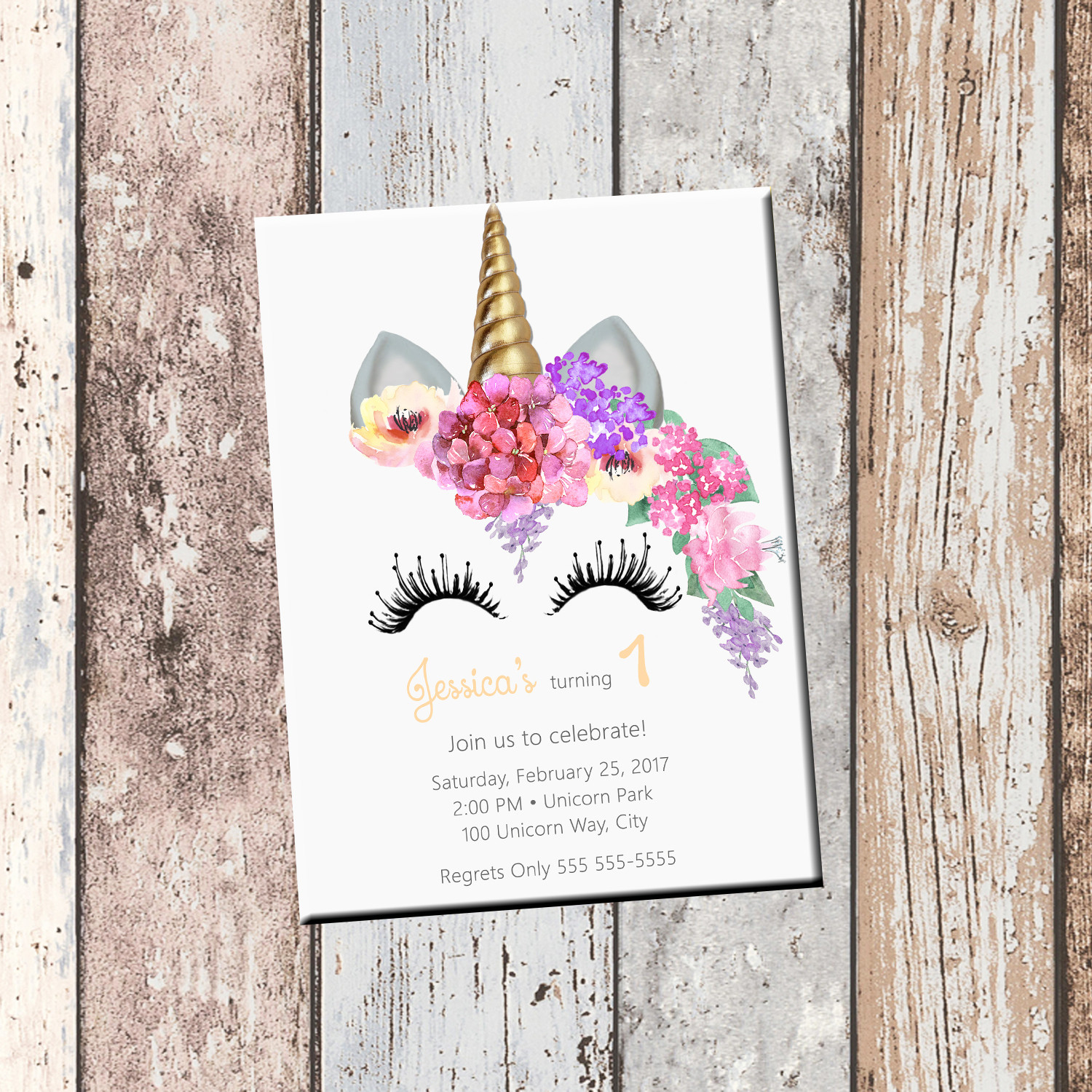 Design Birthday Invitations
 Unicorn Birthday Personalized Invitation 1 Sided Birthday