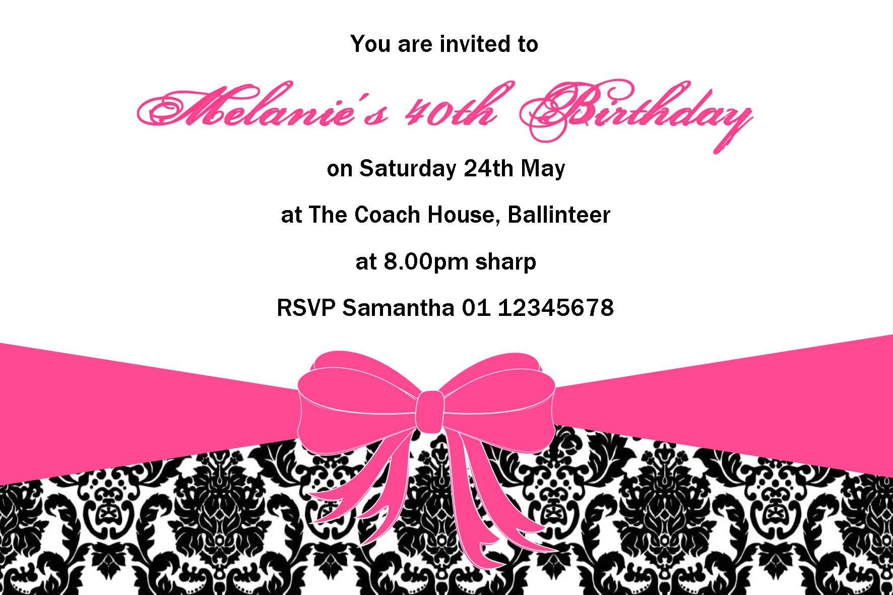 Design Birthday Invitations
 Personalised Birthday Invitation Design 1