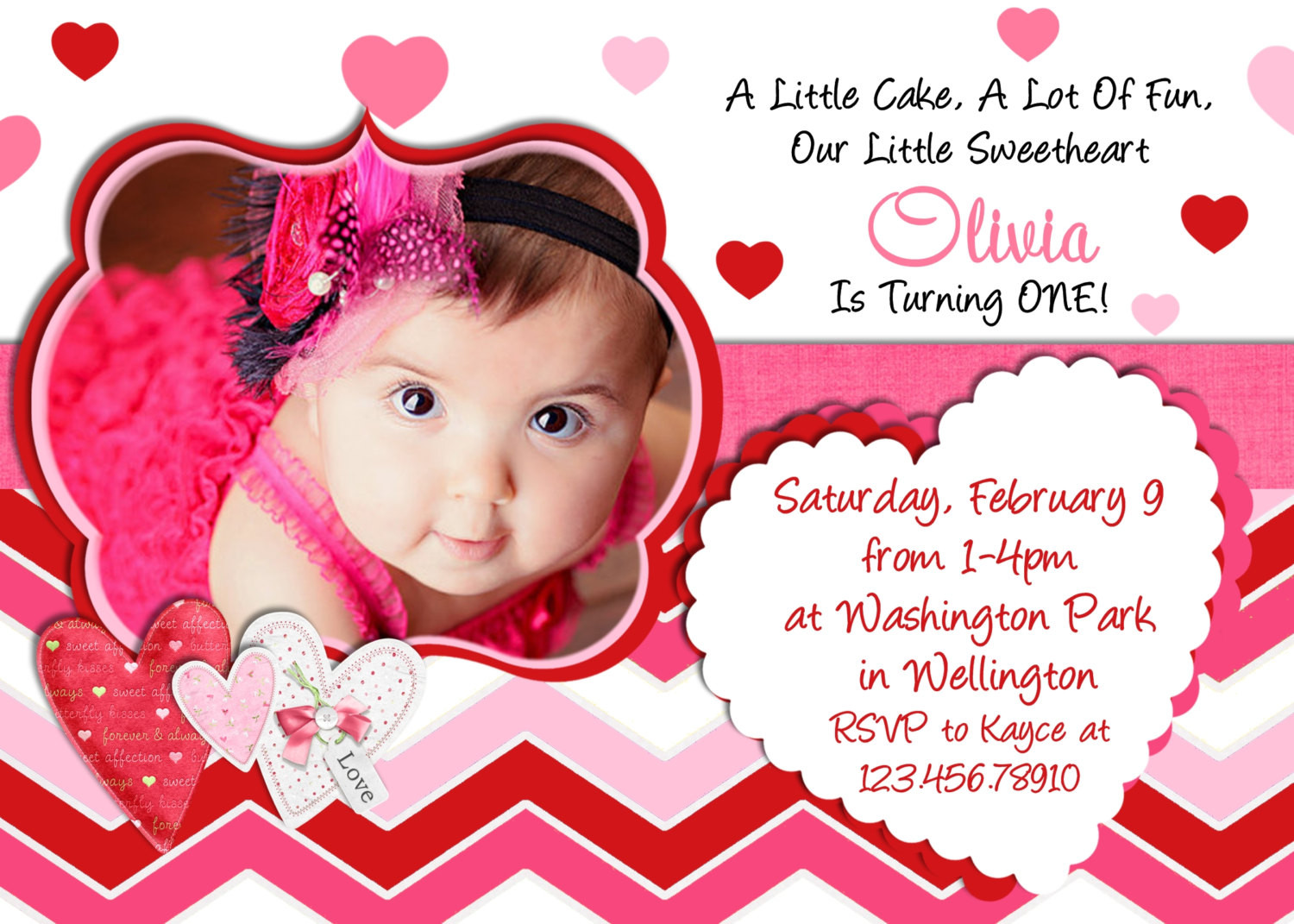 Design Birthday Invitations
 Items similar to Valentine Birthday Invitation Card