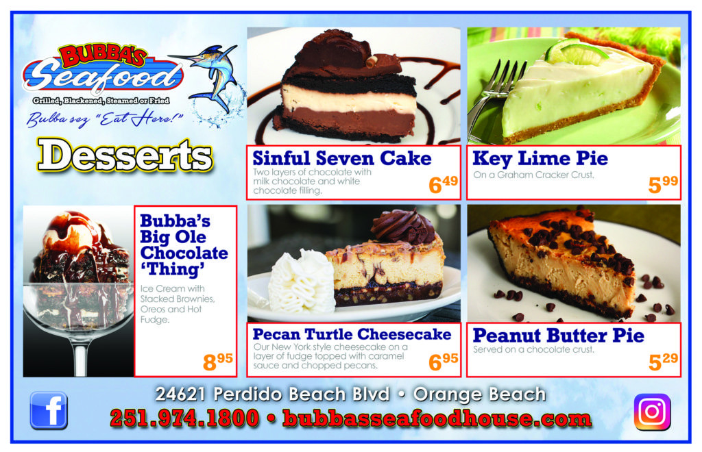 Desserts That Go With Seafood
 Current Events Bubba s Seafood House