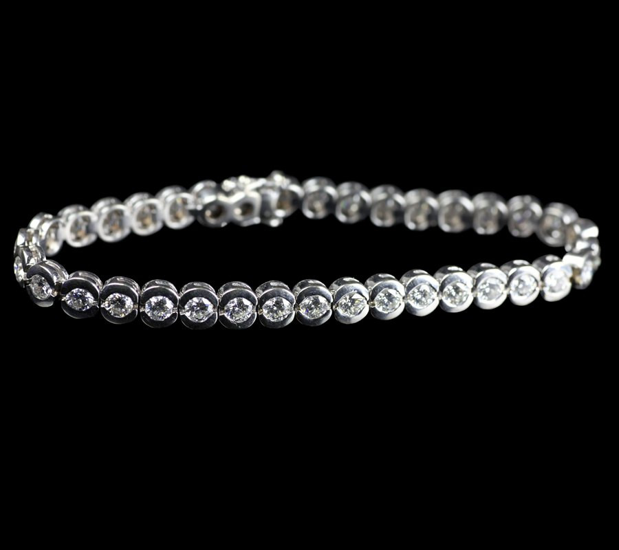 Diamond Bracelet Womens
 Womens Tennis Bracelet With Diamonds In 14K White Gold For