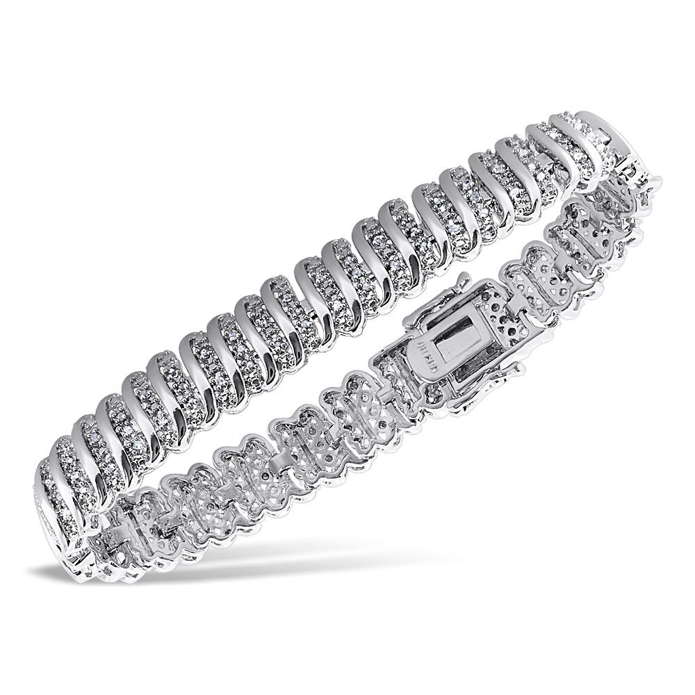 Diamond Bracelet Womens
 Women s 14K White Gold Finish 2 00 CT Diamond S Link