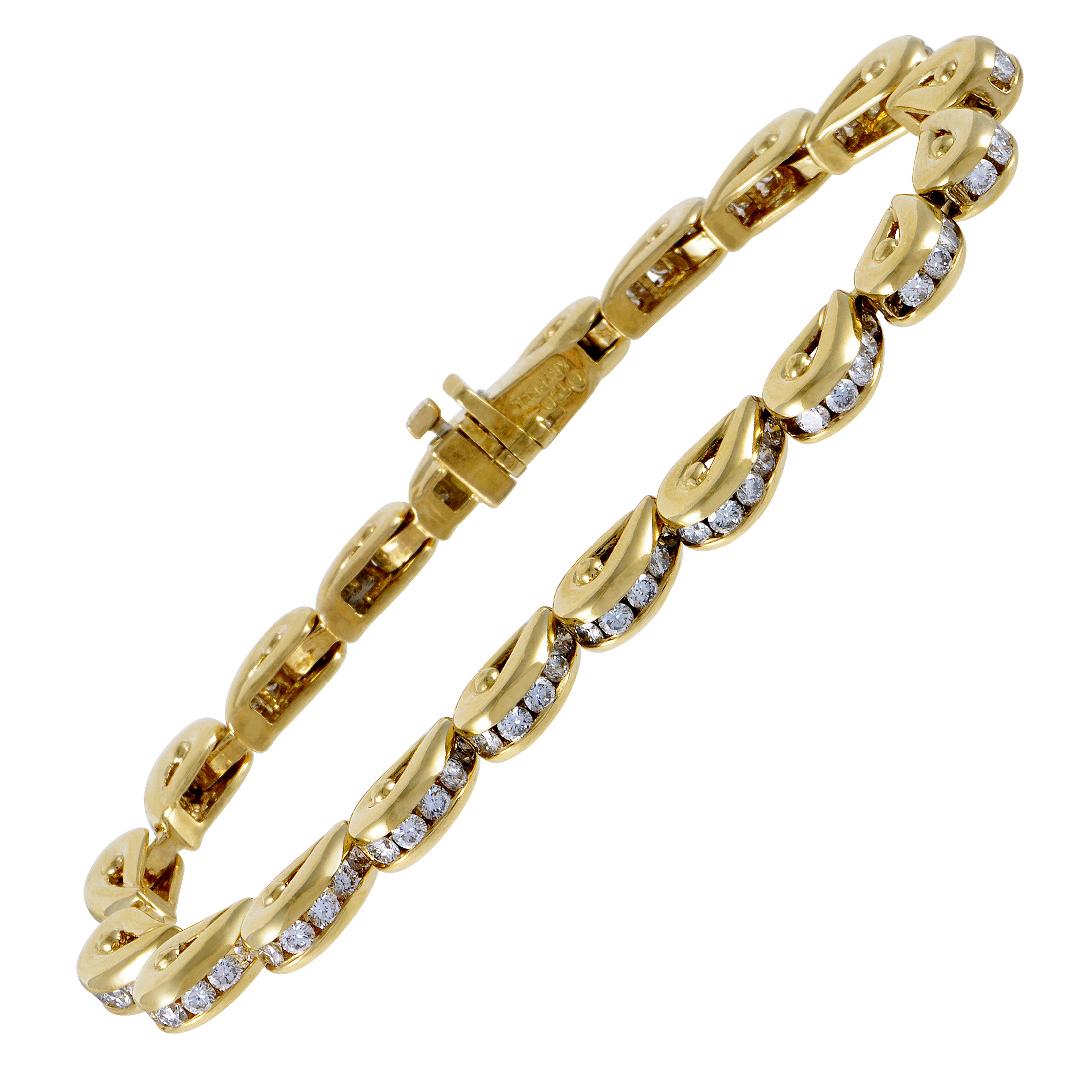 Diamond Bracelet Womens
 Charles Krypell Womens 18K Yellow Gold Diamond Tennis