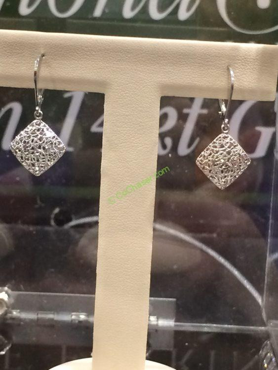 Diamond Earrings Studs Costco
 14kt White Gold Diamond Cut Dangle Earrings – CostcoChaser