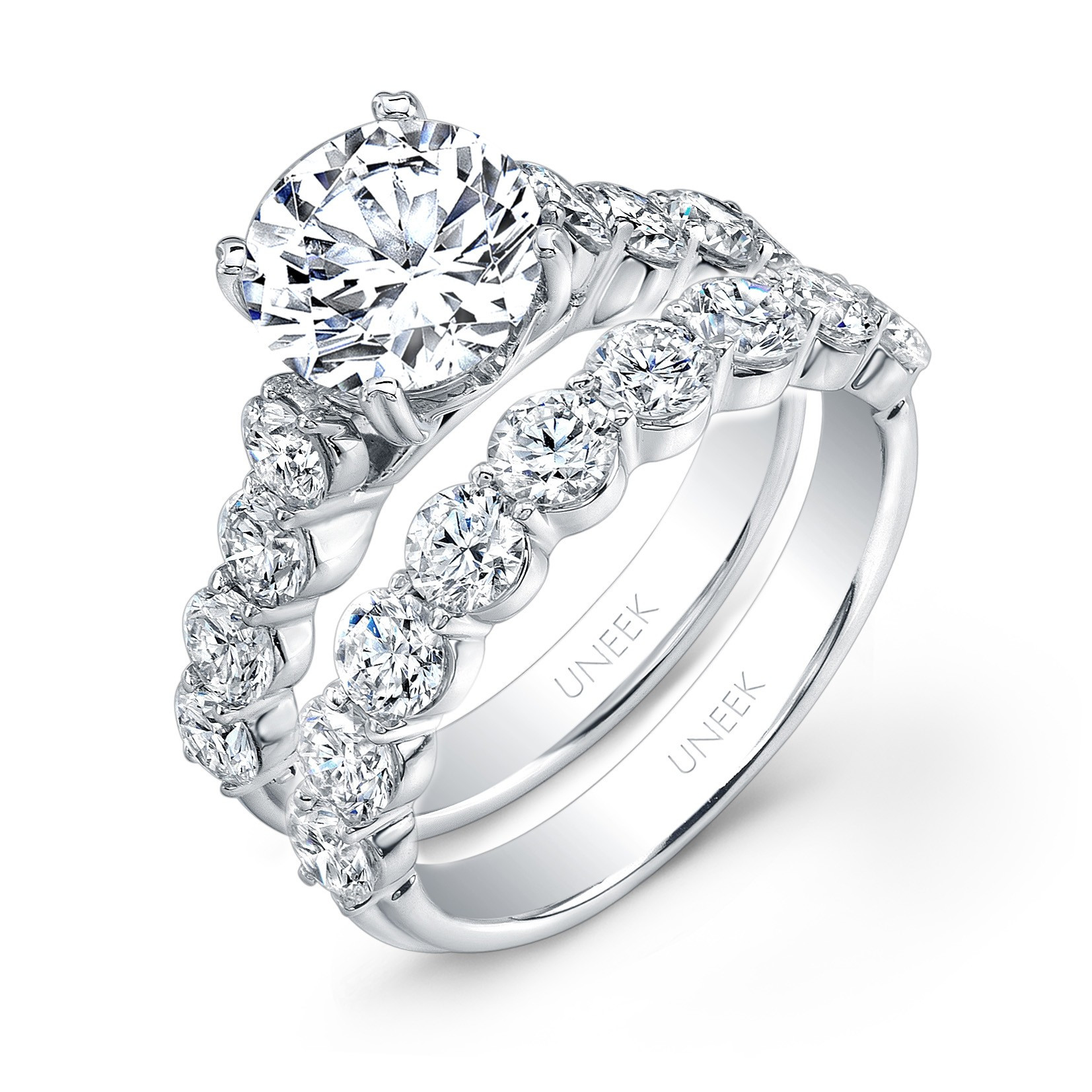 Diamond Engagement Ring
 Uneek Diamond Solitaire 14K White Gold Engagement Ring