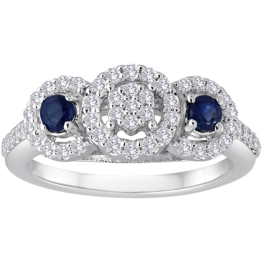 Diamond Rings At Walmart
 Forever Bride 1 2 Carat T W Diamond Cluster and Blue