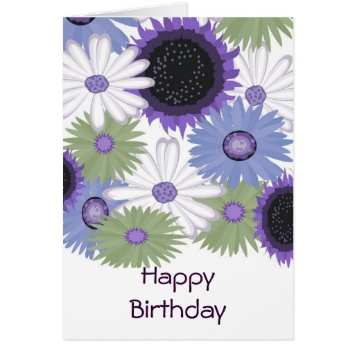 Digital Birthday Cards
 Bright Digital Flowers Happy Birthday Card