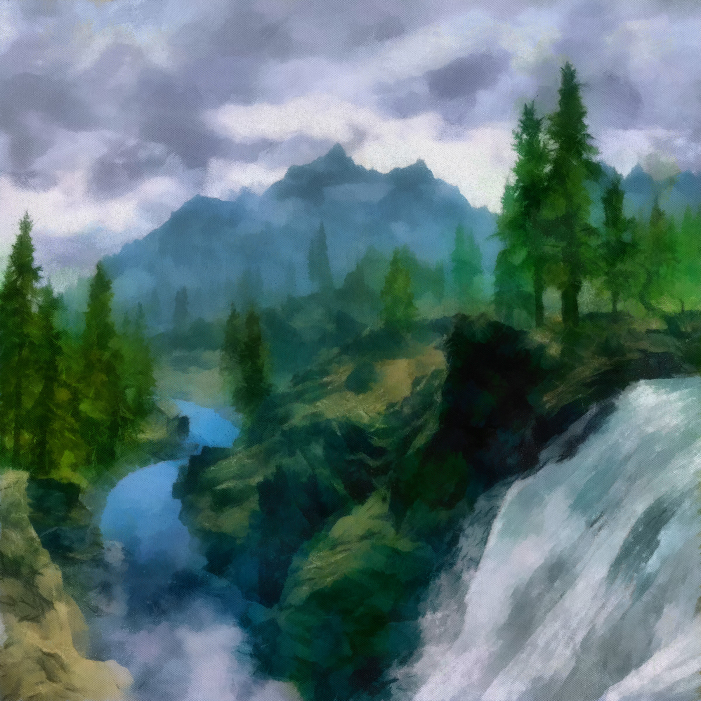 Digital Painting Landscape
 Skyrim Landscape digital painting