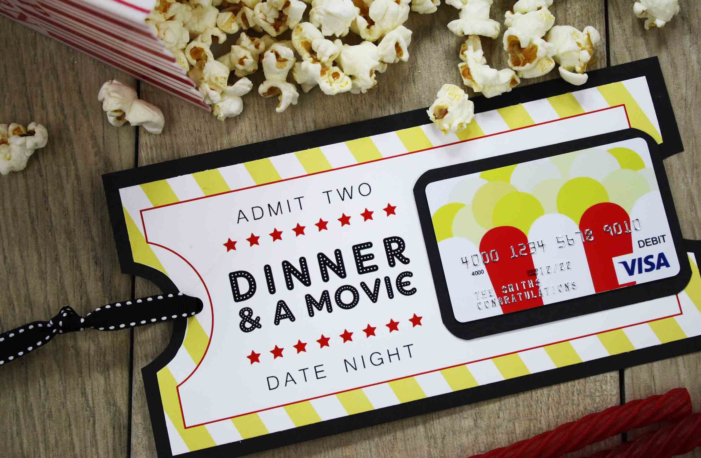 Dinner And A Movie Gift Basket Ideas
 Free Printable Give DATE NIGHT for a Wedding Gift