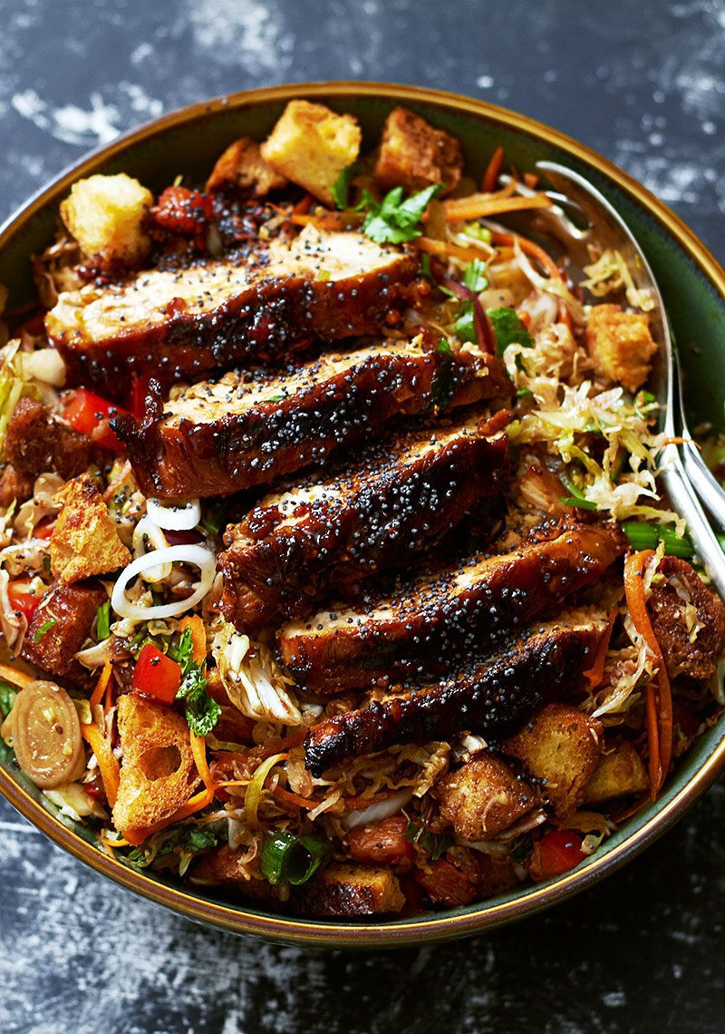 Dinner On The Grill
 Grilled Chicken Cabbage Salad Recipe with Raspberry