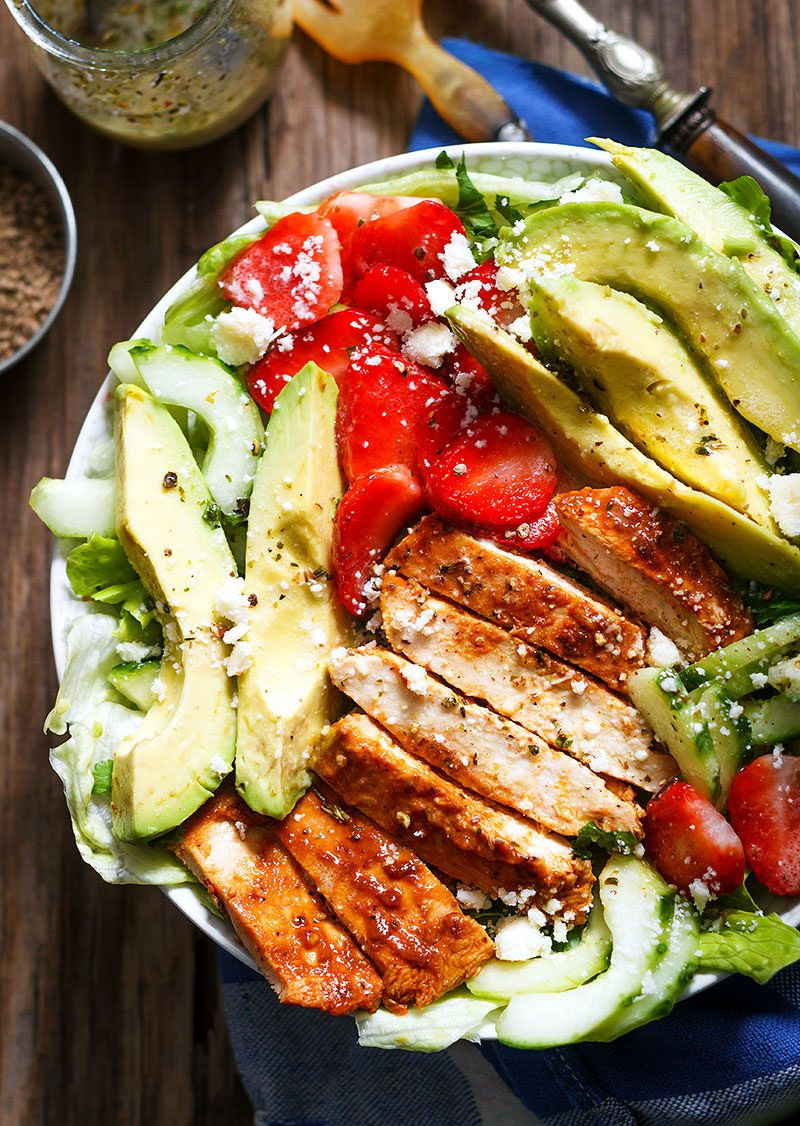 Dinner On The Grill
 Grilled Chicken Salad Recipe with Avocado and Feta