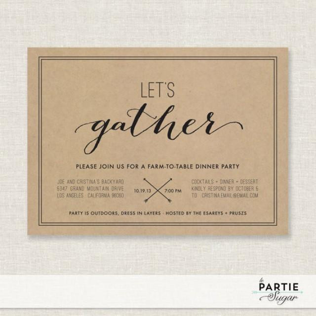 Dinner Party Invitation Ideas
 Let s Gather Dinner Party Invitation PRINTABLE