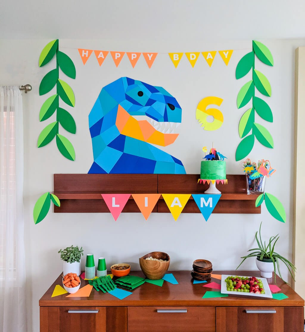 Dinosaur Birthday Party Decorations
 Dinosaur birthday party Geometric dinosaur party decor