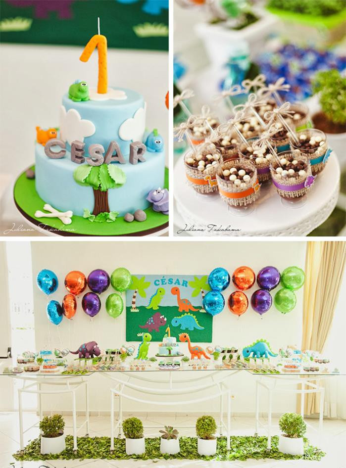 Dinosaur Themed Birthday Party
 Kara s Party Ideas Dinosaur Themed 1st Birthday Party with