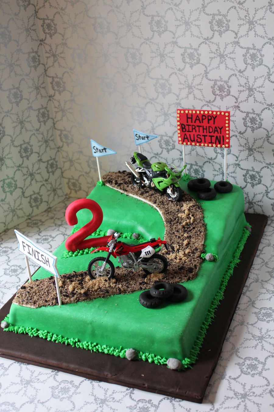 Dirt Bike Birthday Cake
 Bike Track Cake CakeCentral