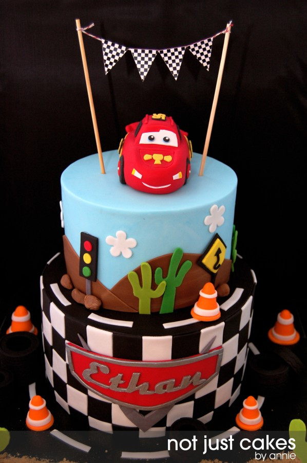 Disney Cars Birthday Cake
 Cars Themed Cake For Ethan CakeCentral