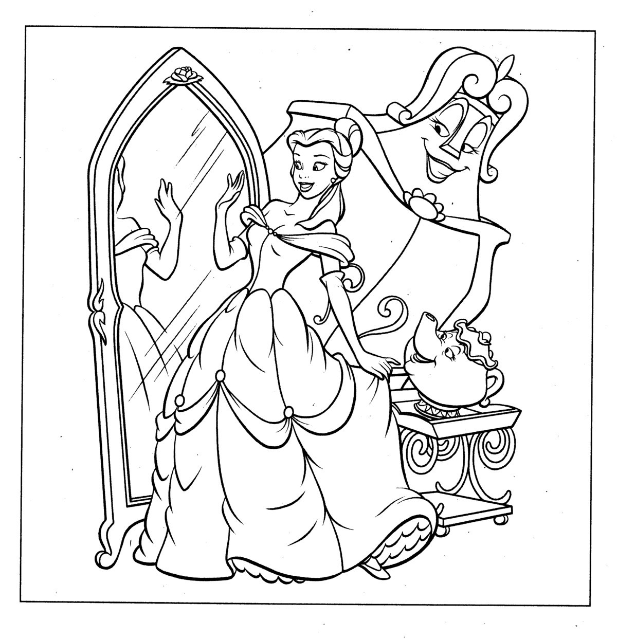 Disney Coloring Sheets Printable
 Disney Princess Belle Coloring Pages To Kids