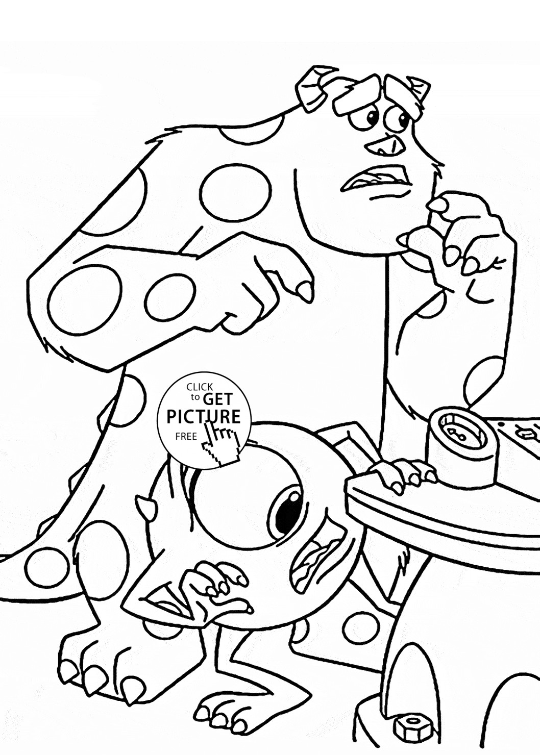 Disney Coloring Sheets Printable
 Monsters Inc coloring page for kids disney coloring pages