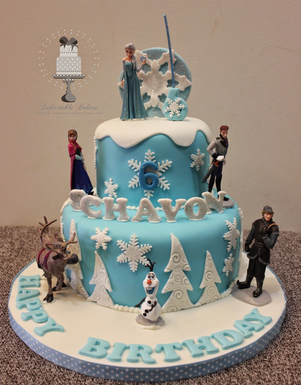 Disney Frozen Birthday Cake
 Delectable Delites Disney Frozen theme cake