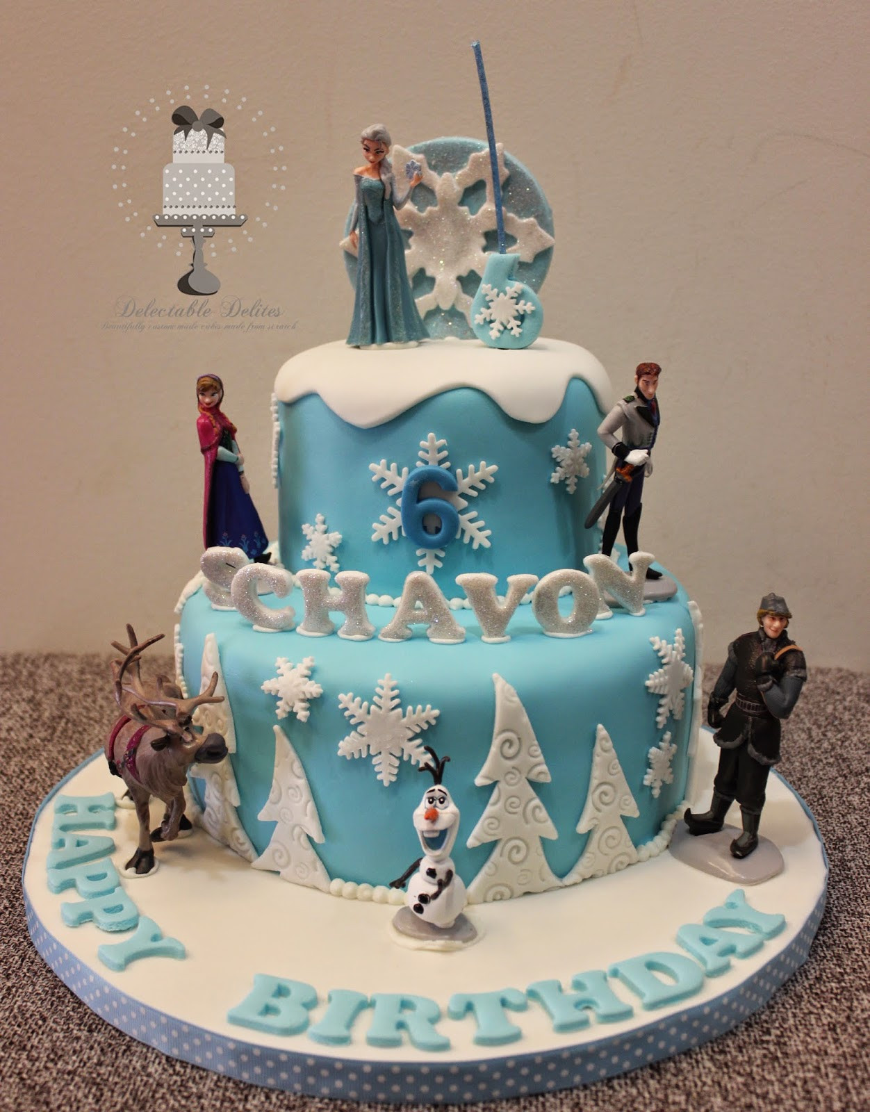 Disney Frozen Birthday Cakes
 Delectable Delites Disney Frozen theme cake
