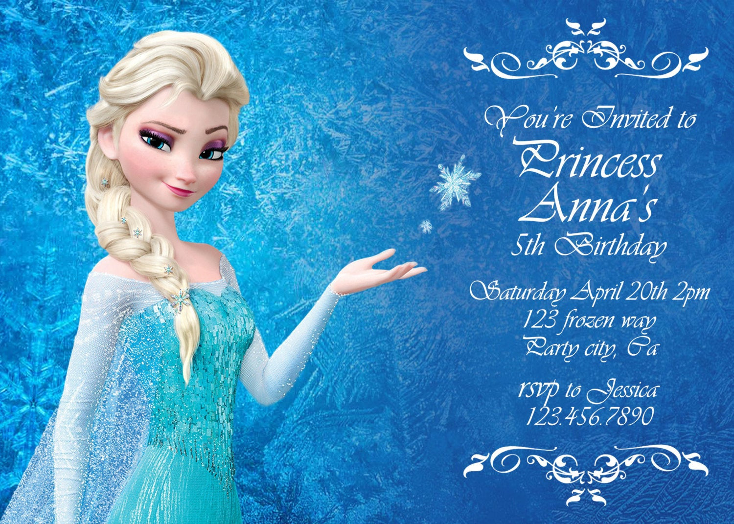 Disney Frozen Birthday Invitations
 Frozen birthday invitation Disney s Frozen by