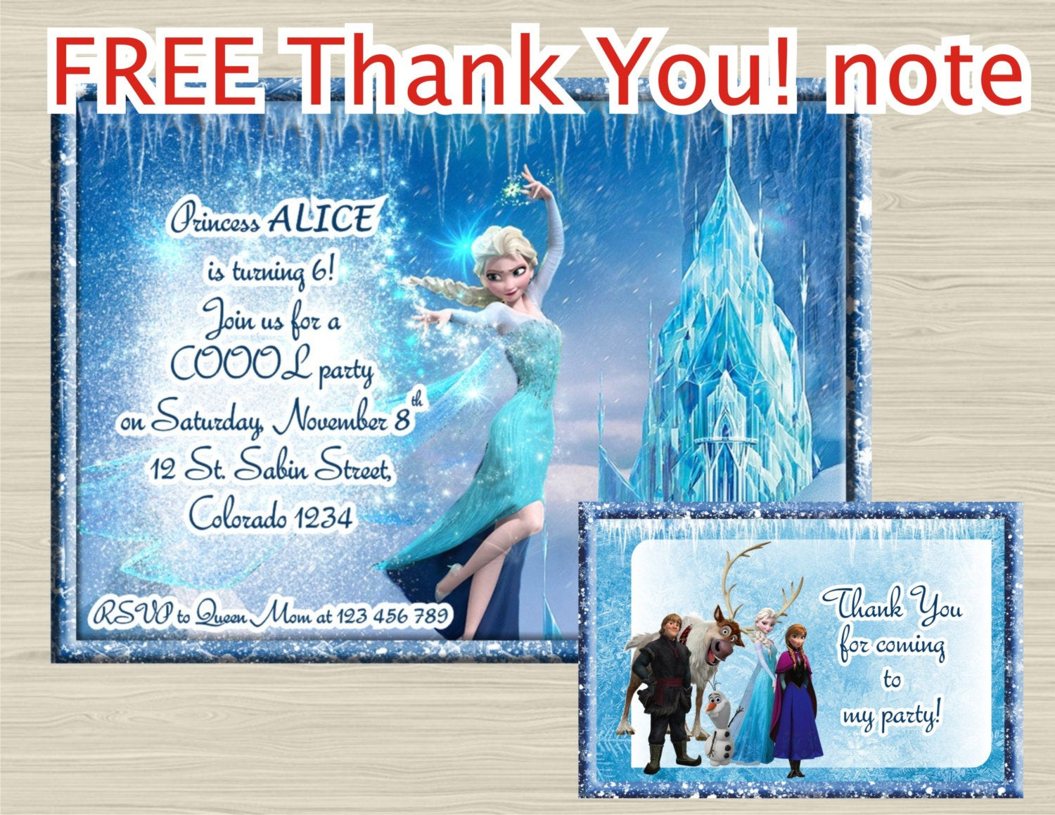 Disney Frozen Birthday Invitations
 Disney FROZEN invitation Frozen birthday Invitation