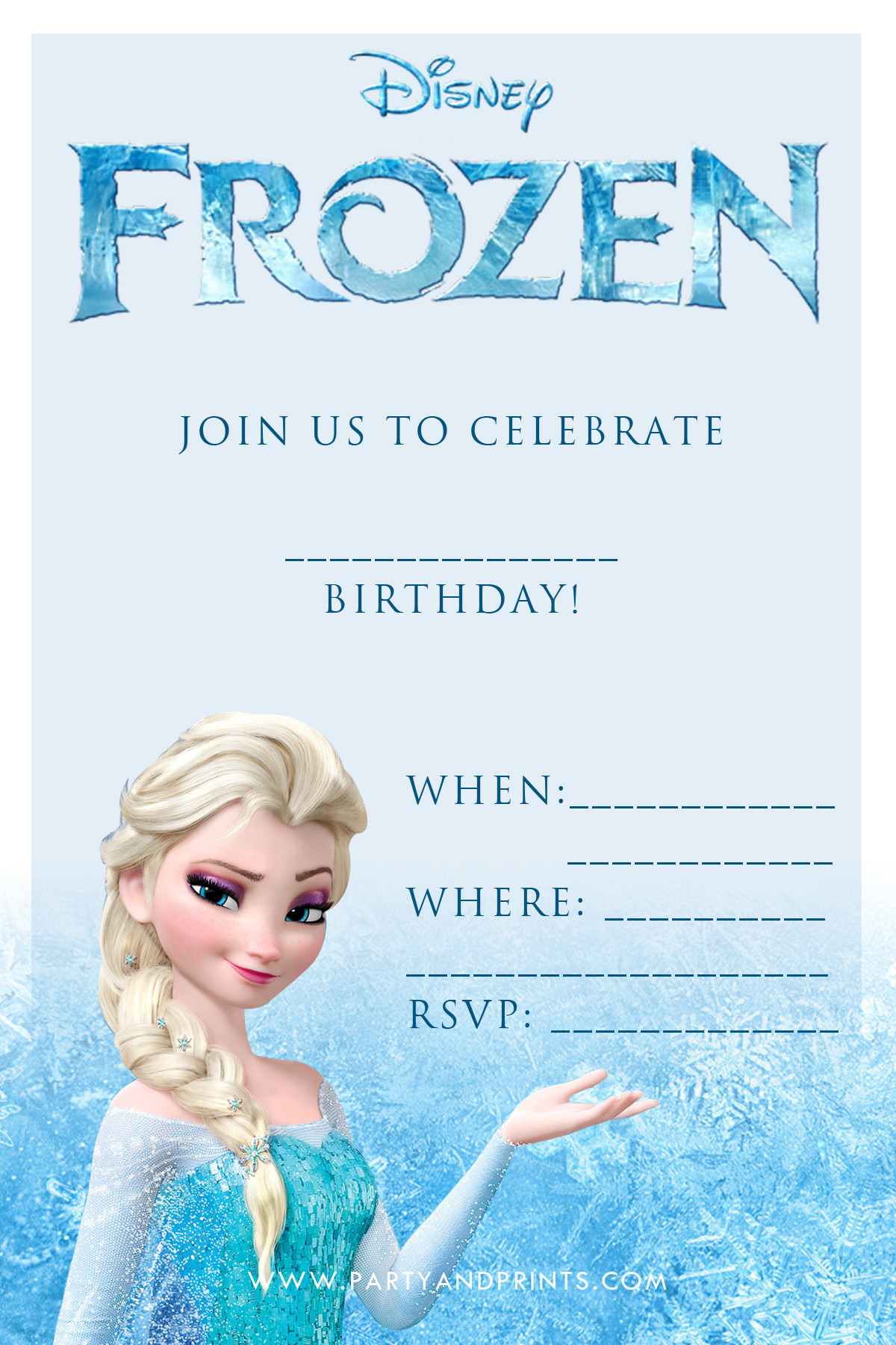 Disney Frozen Birthday Invitations
 20 Frozen Birthday Party Ideas