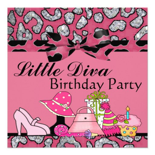 Diva Birthday Party
 Little Diva Birthday Party Sparkle In Pink & Black 5 25