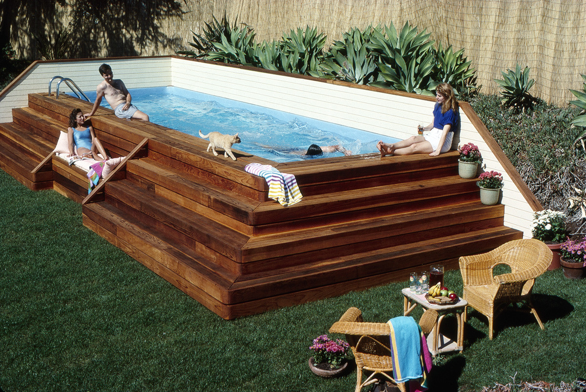 Diy Above Ground Pool Deck
 The Stevenson Projects Ground Lap Pool