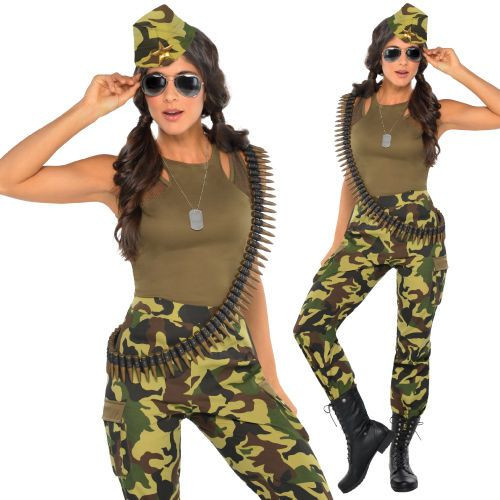 DIY Army Girl Costume
 high waisted pants