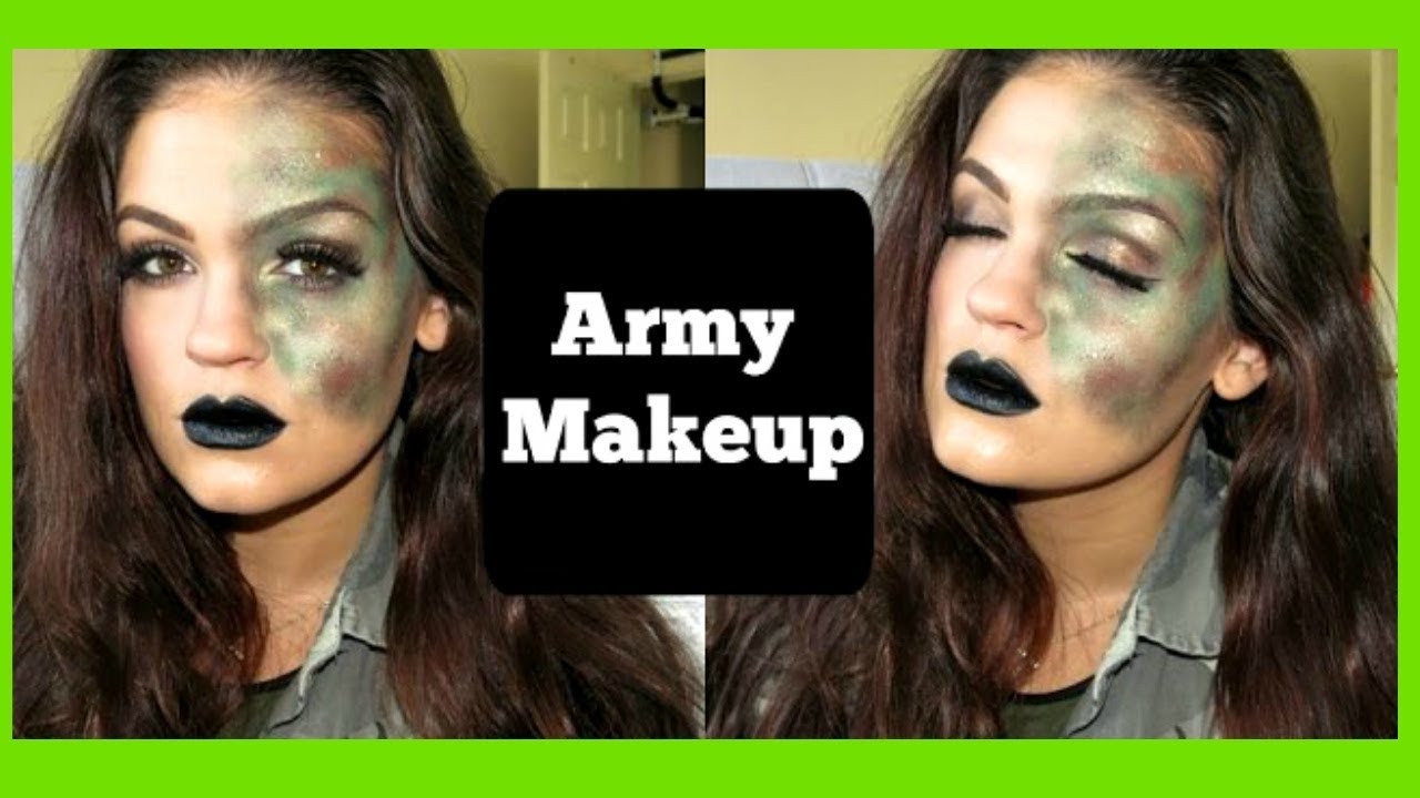 DIY Army Girl Costume
 Army Girl Makeup Halloween Tutorial