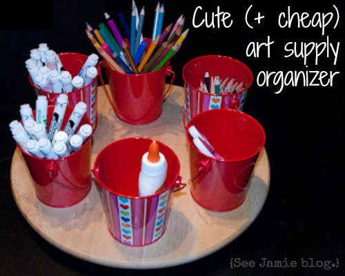 DIY Art Supply Organizer
 Cute & Cheap Art Supply Organizer