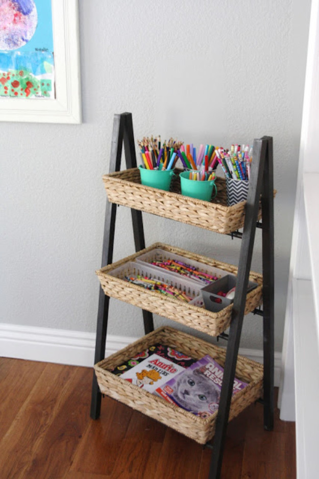 DIY Art Supply Organizer
 30 DIY Organizing Ideas for Kids Rooms