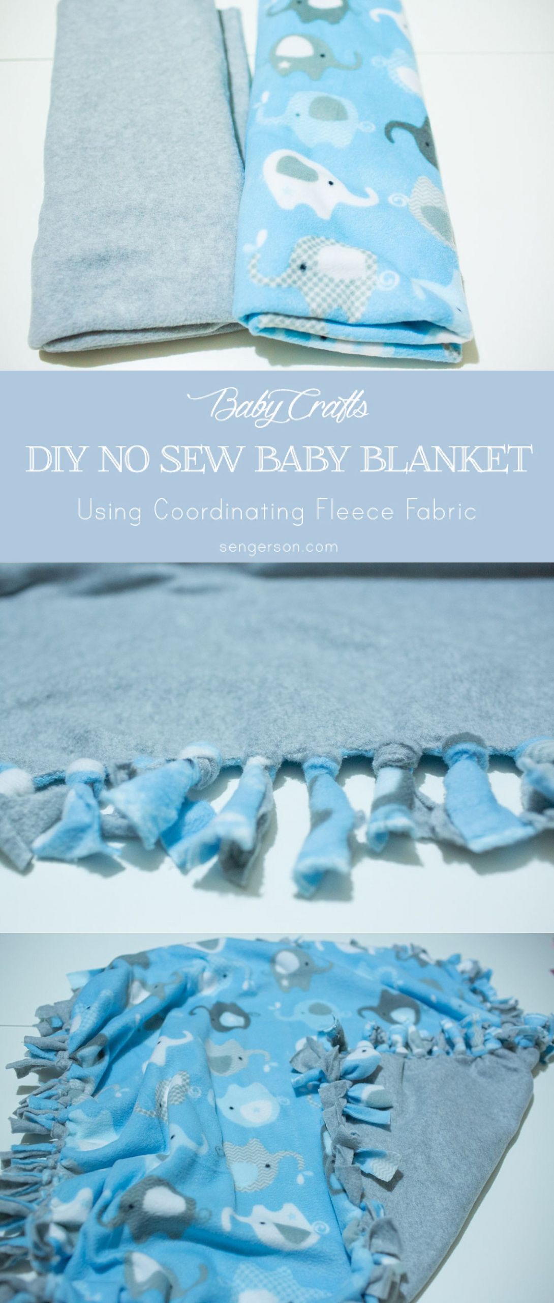 DIY Baby Blankets No Sew
 No Sew Fleece Blanket Baby and New Mom Gift